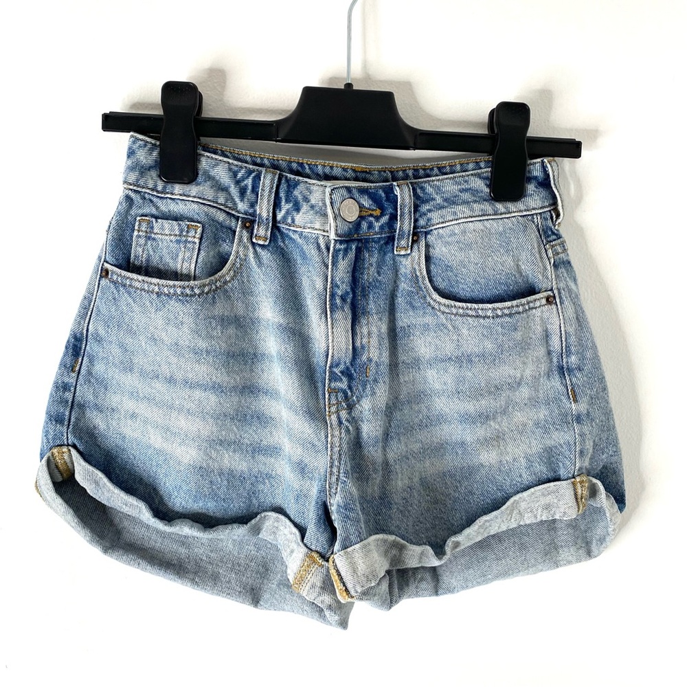 PacSun Mom Jean Shorts Cuffed High Rise 100% Cotton Denim Cutoffs